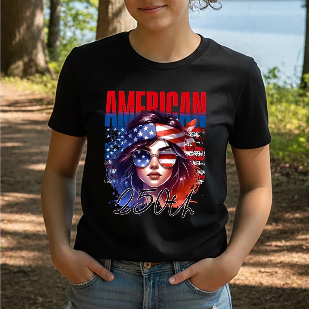 American 250 USA Aniversary Patriotic graphic T- shirt New S M L XL unisex